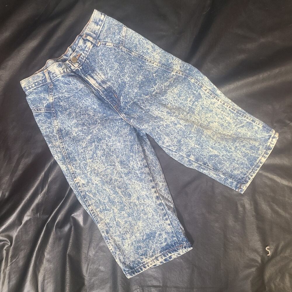 Vintage 90s chic stone-washed bleach denim jeans size medium